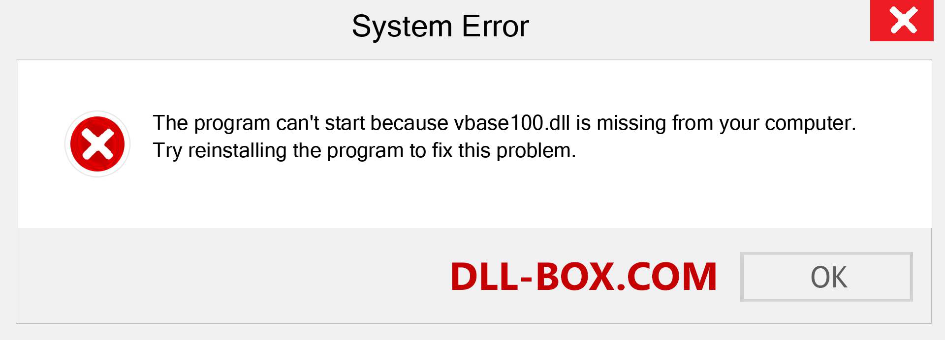  vbase100.dll file is missing?. Download for Windows 7, 8, 10 - Fix  vbase100 dll Missing Error on Windows, photos, images